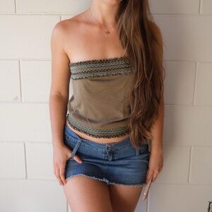 bebe Strapless Crop Top